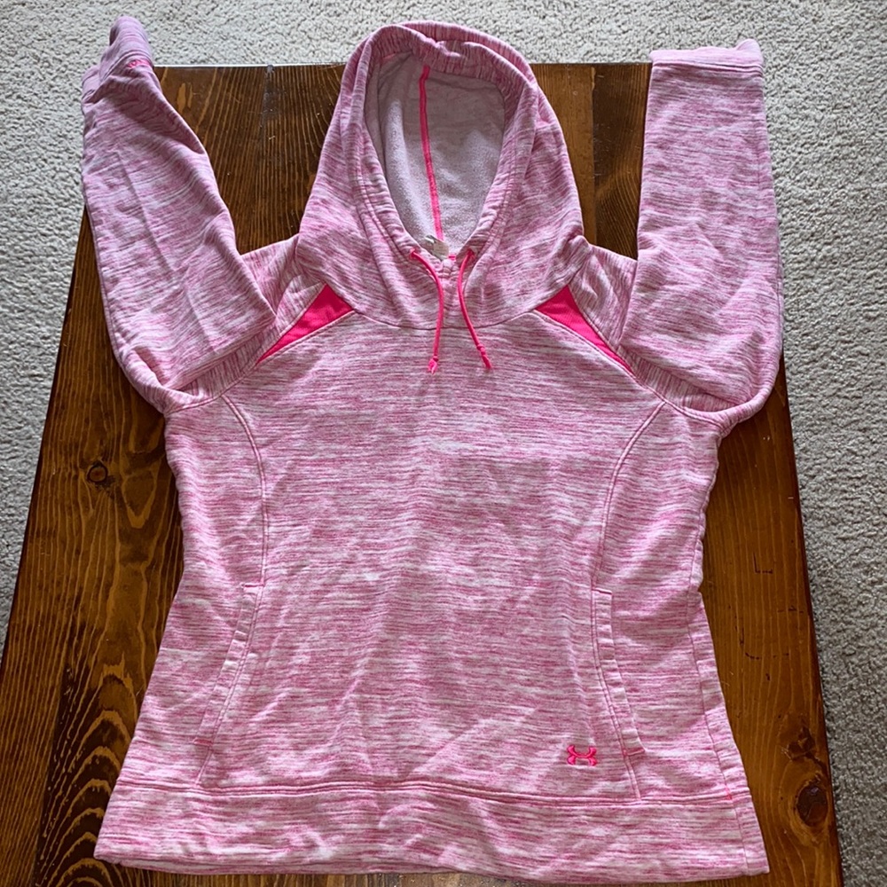 pink UNDER ARMOR pull over hoodie